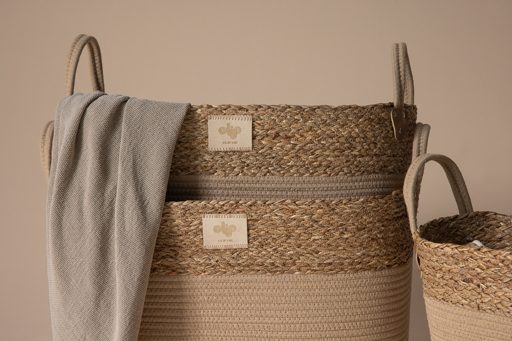 Freya Rope Basket with Handles, Camel