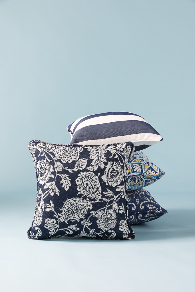 Hinata Olifen Fabric Cushion Cover, Indigo