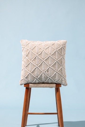 Agatha Hand Knitting  Cushion Cover, Tassel-Free Style