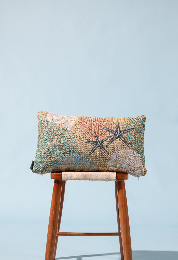 Isla Embroidered Lumbar Pillow Cover