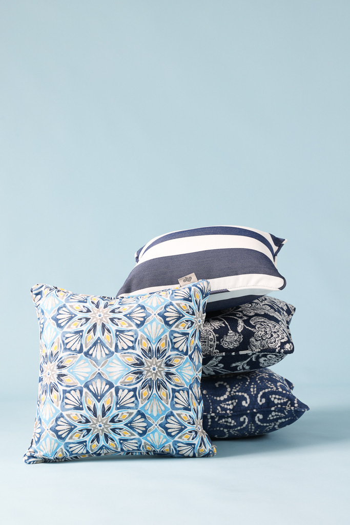 Soraya Spun Fabric Cushion Cover, Sky Blue