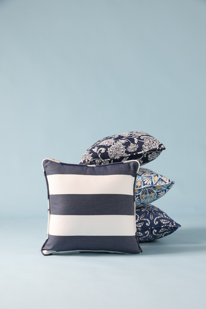 Hisa Olifen Fabric Cushion Cover, Navy