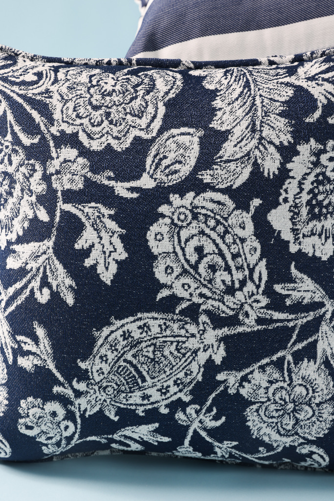 Hinata Olifen Fabric Cushion Cover, Indigo