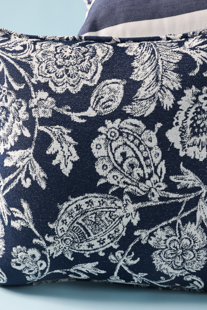 Hinata Olifen Fabric Cushion Cover, Indigo