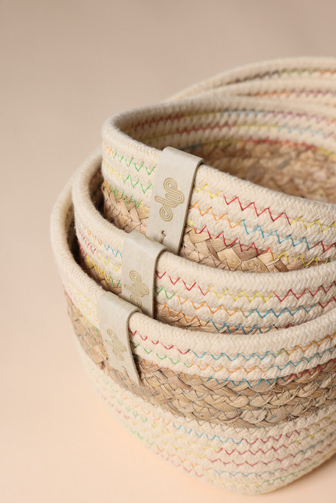 Sybil Rope Basket, Rainbow