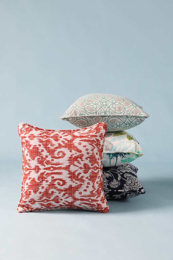 Hinata  Olifen Fabric Cushion Cover, Sunset Orange