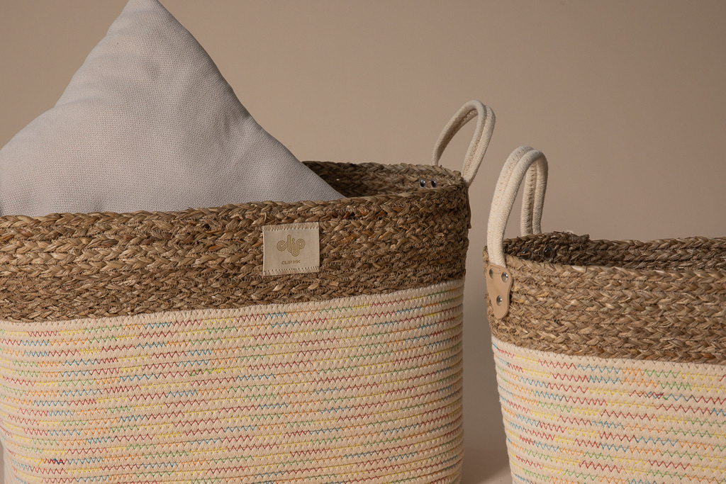 Freya Rope Basket with Handles, Rainbow