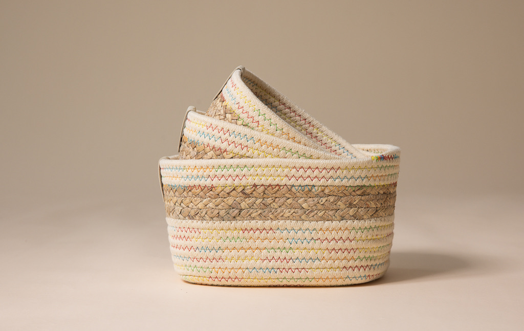 Sybil Rope Basket, Rainbow