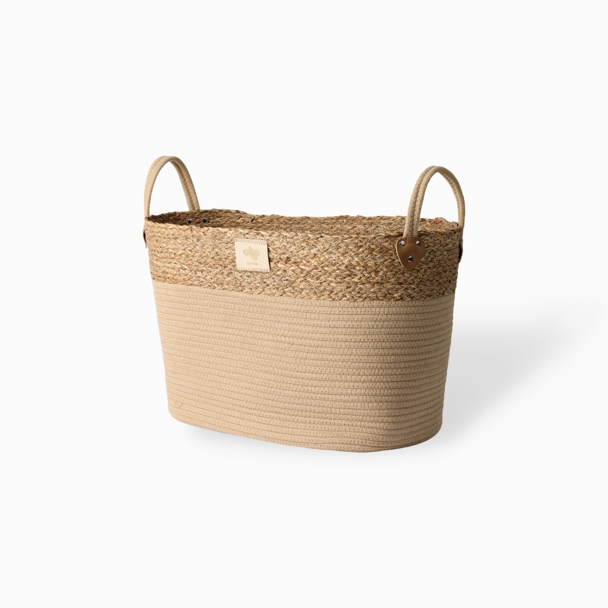 Freya Rope Basket with Handles, Camel