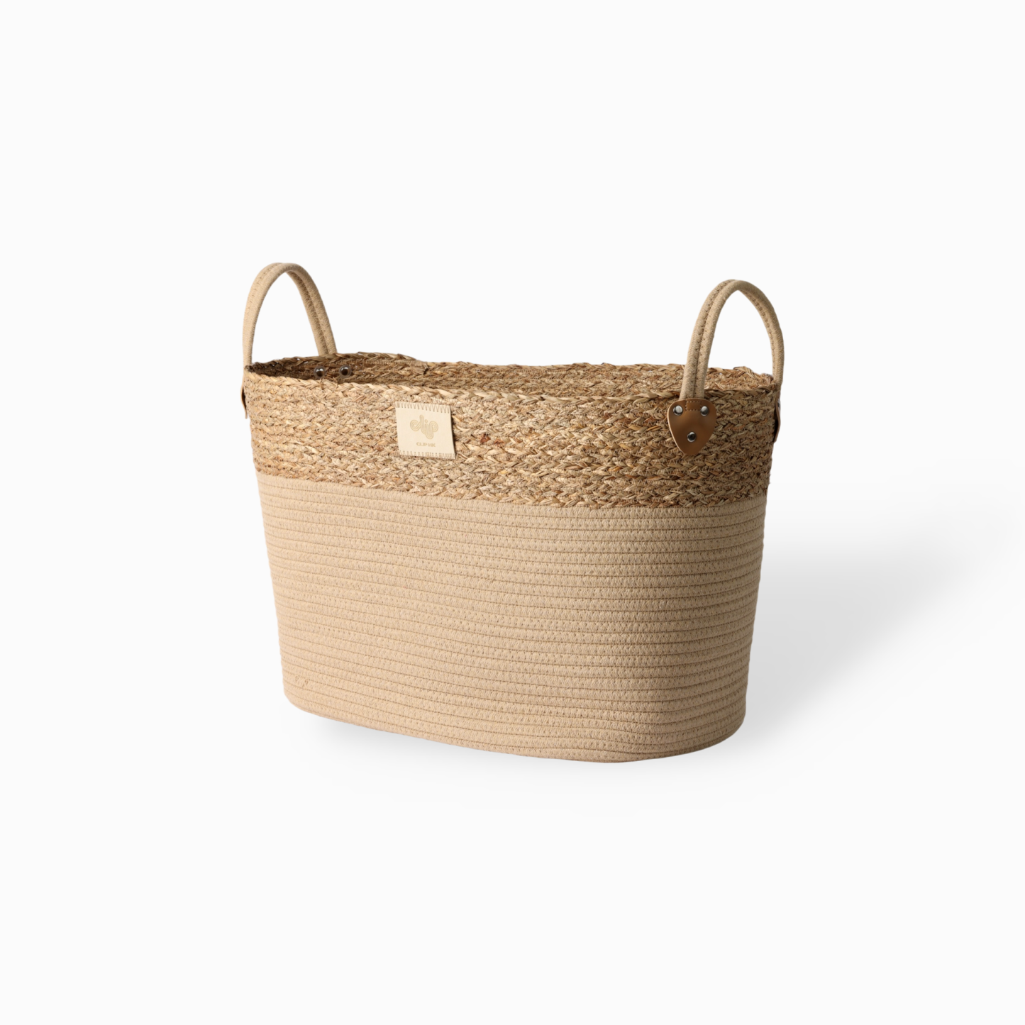 Freya Rope Basket with Handles, Camel