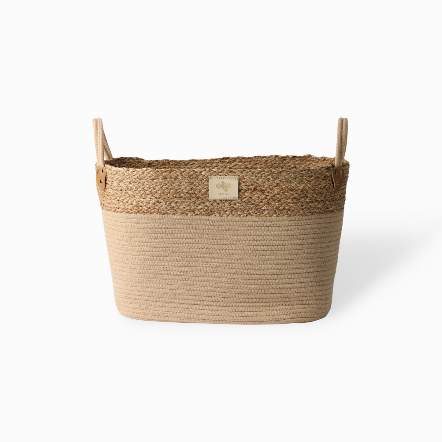 Freya Rope Basket with Handles, Camel