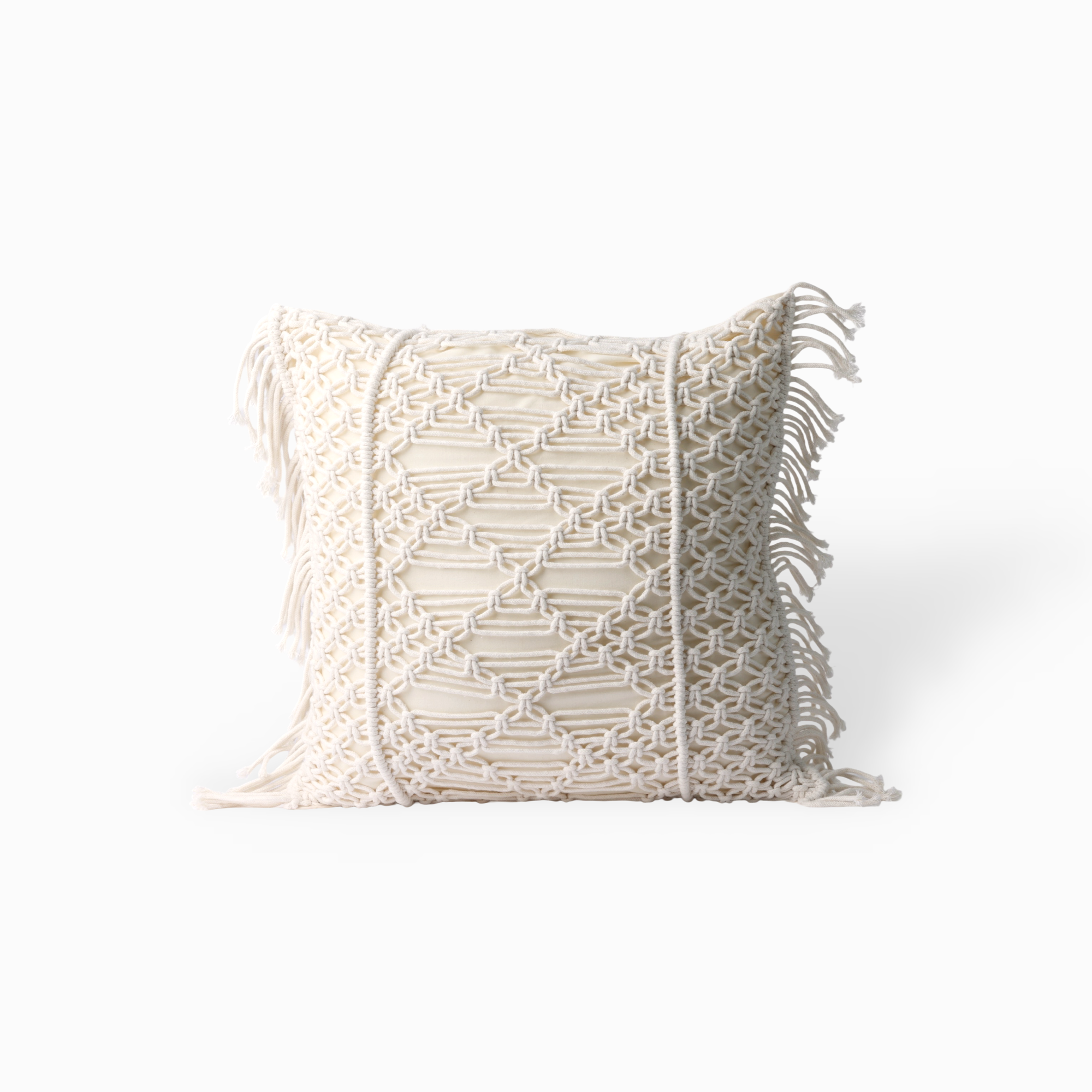 Agatha Hand Knitting Cushion Cover, Side Tassel Style