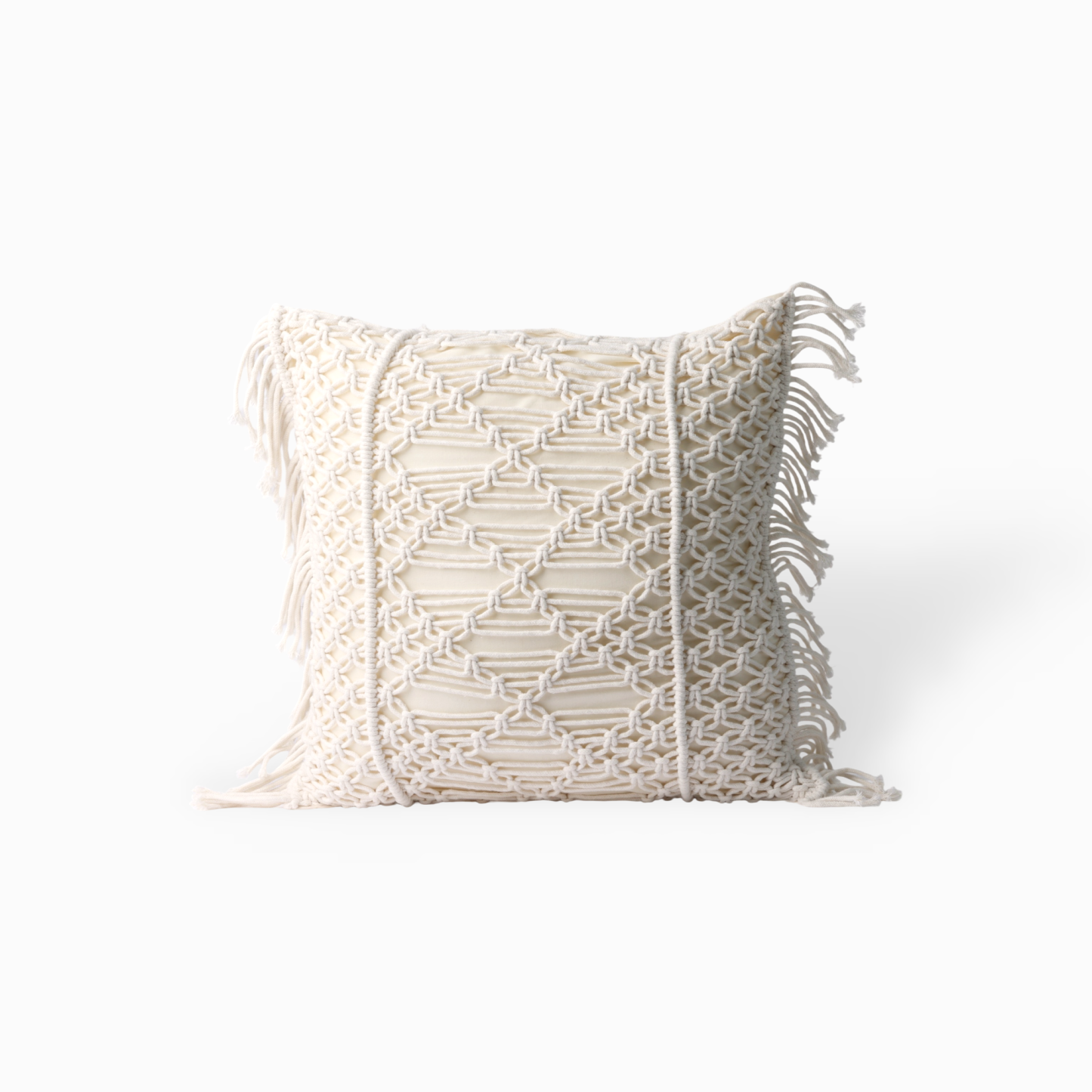 Agatha Hand Knitting Cushion Cover, Side Tassel Style