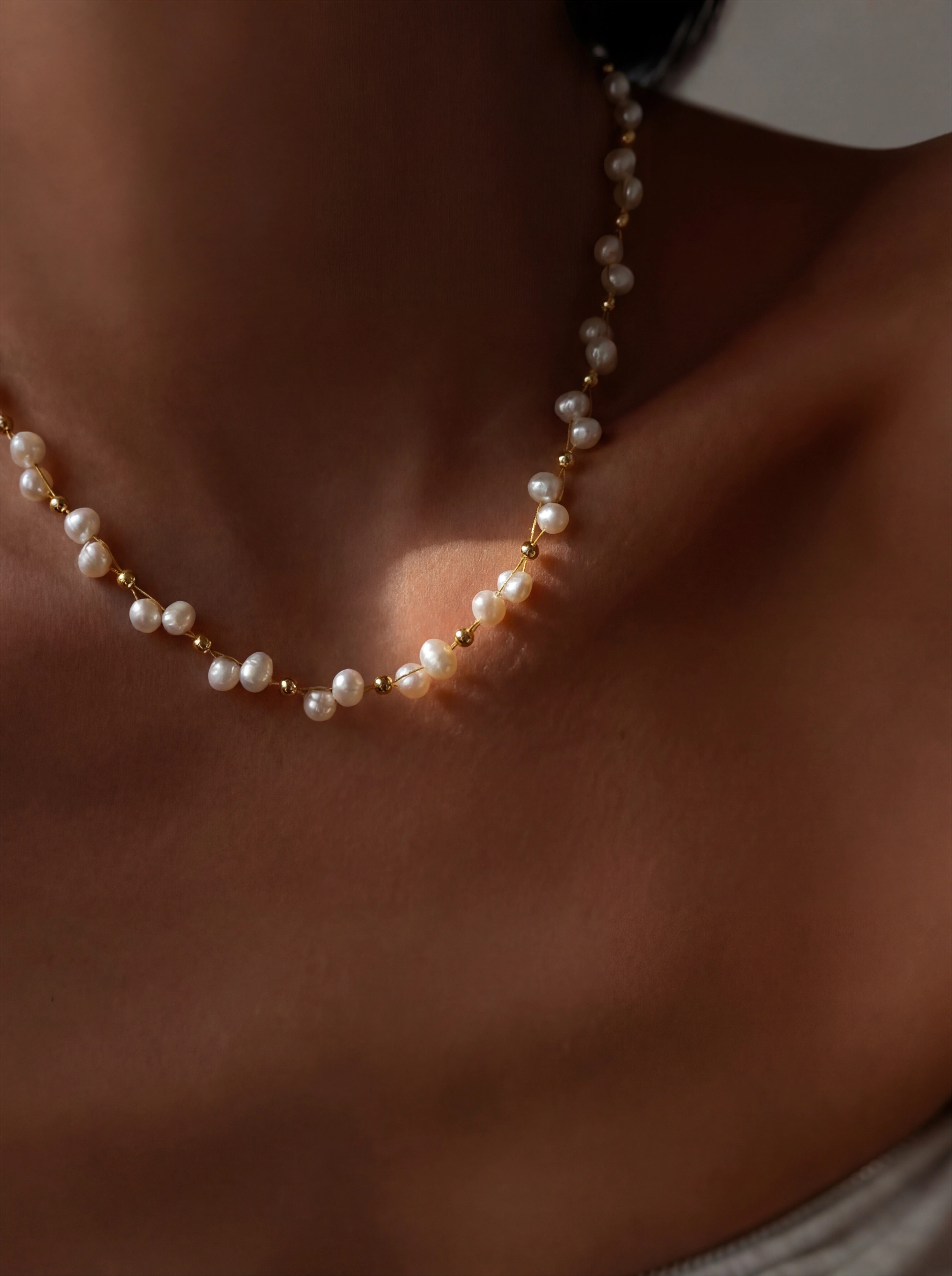 Knit Pearl Necklace