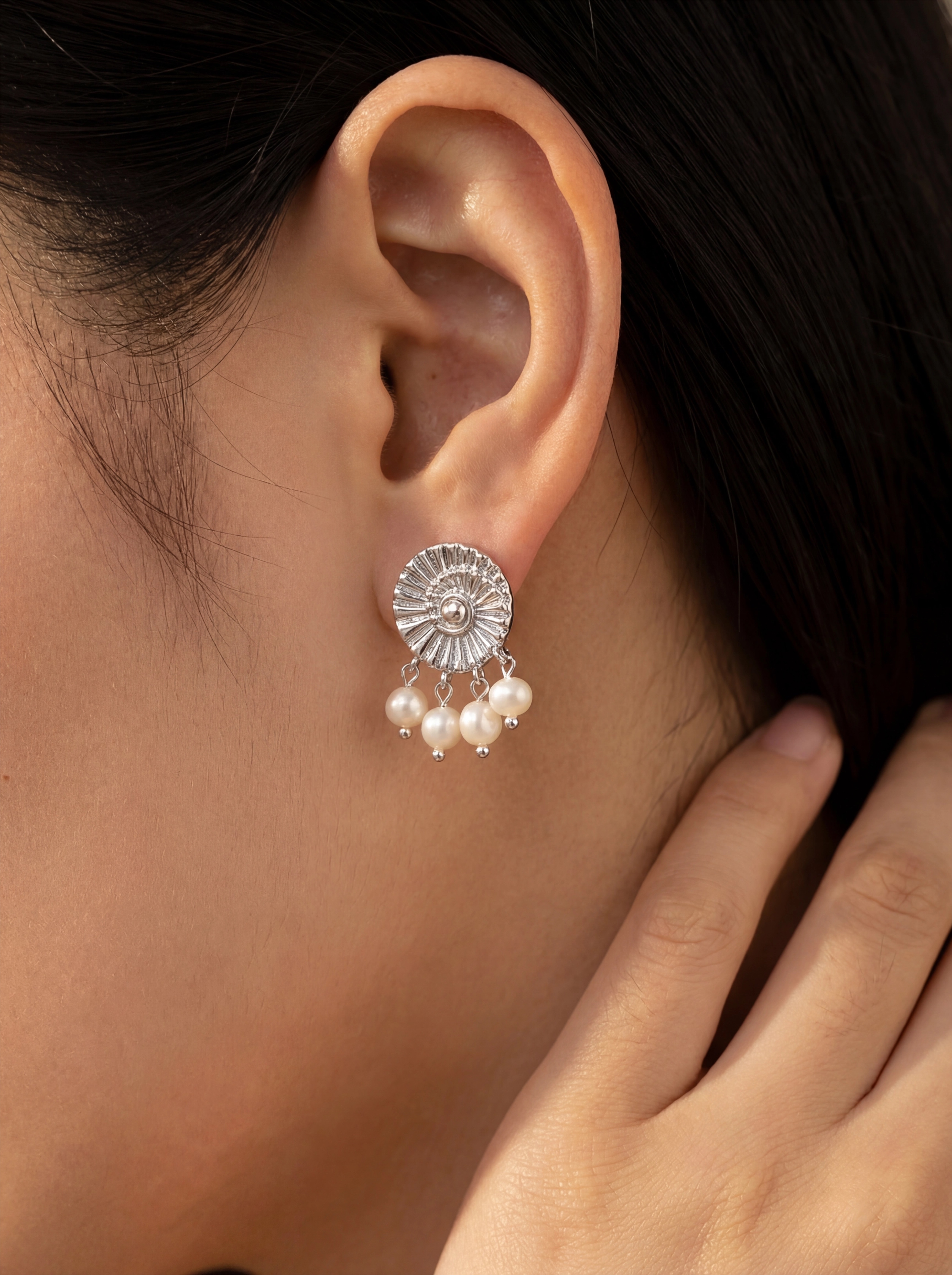 Sea Snail Pearl Earrings