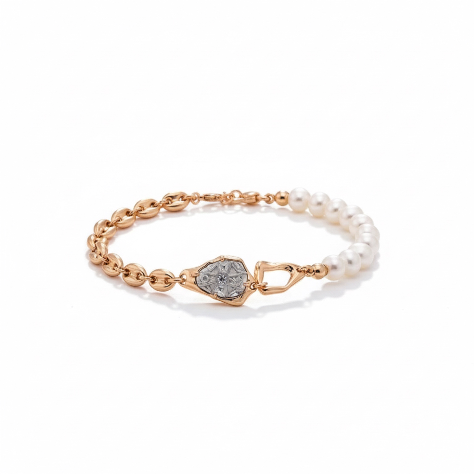 Custodia | Pearl and Gold Chain Bracelet