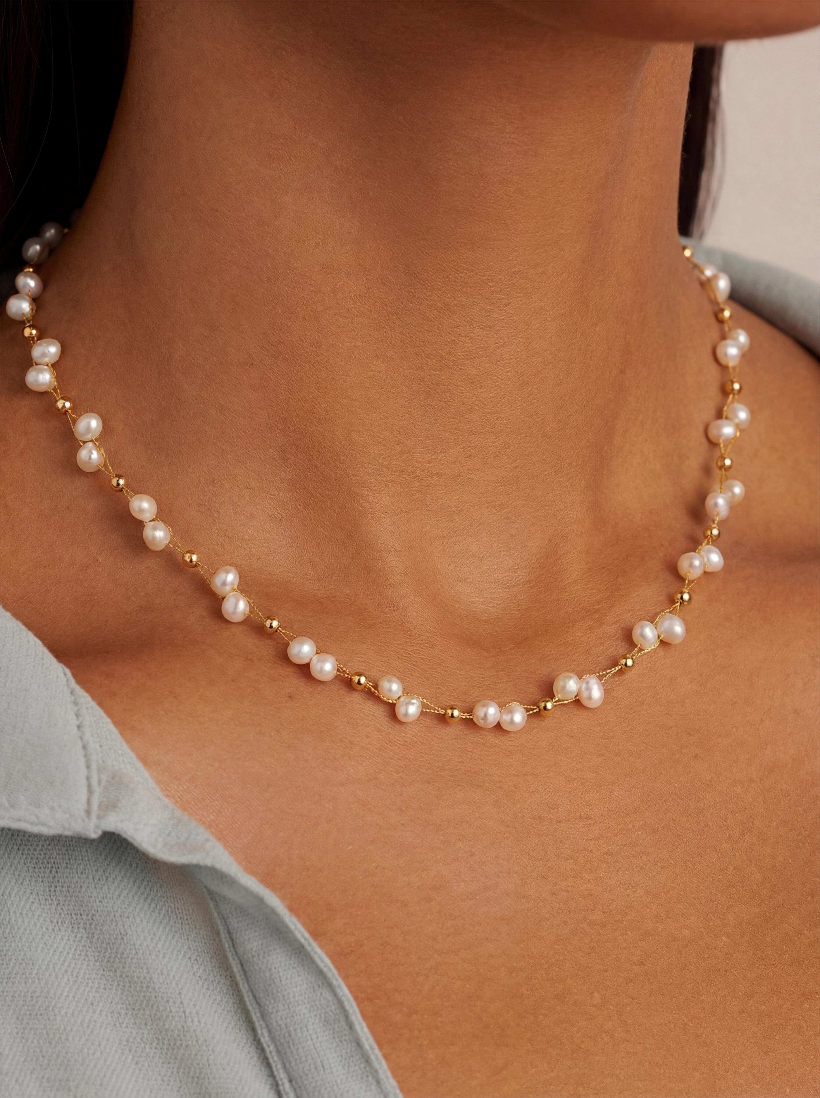 Knit Pearl Necklace