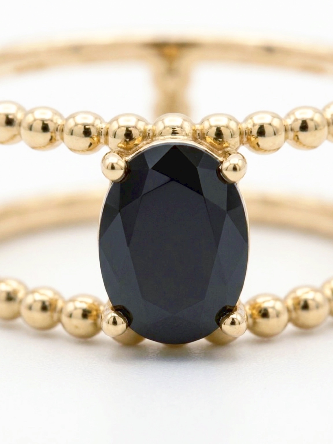 Double-Band Classic Black Onyx Ring
