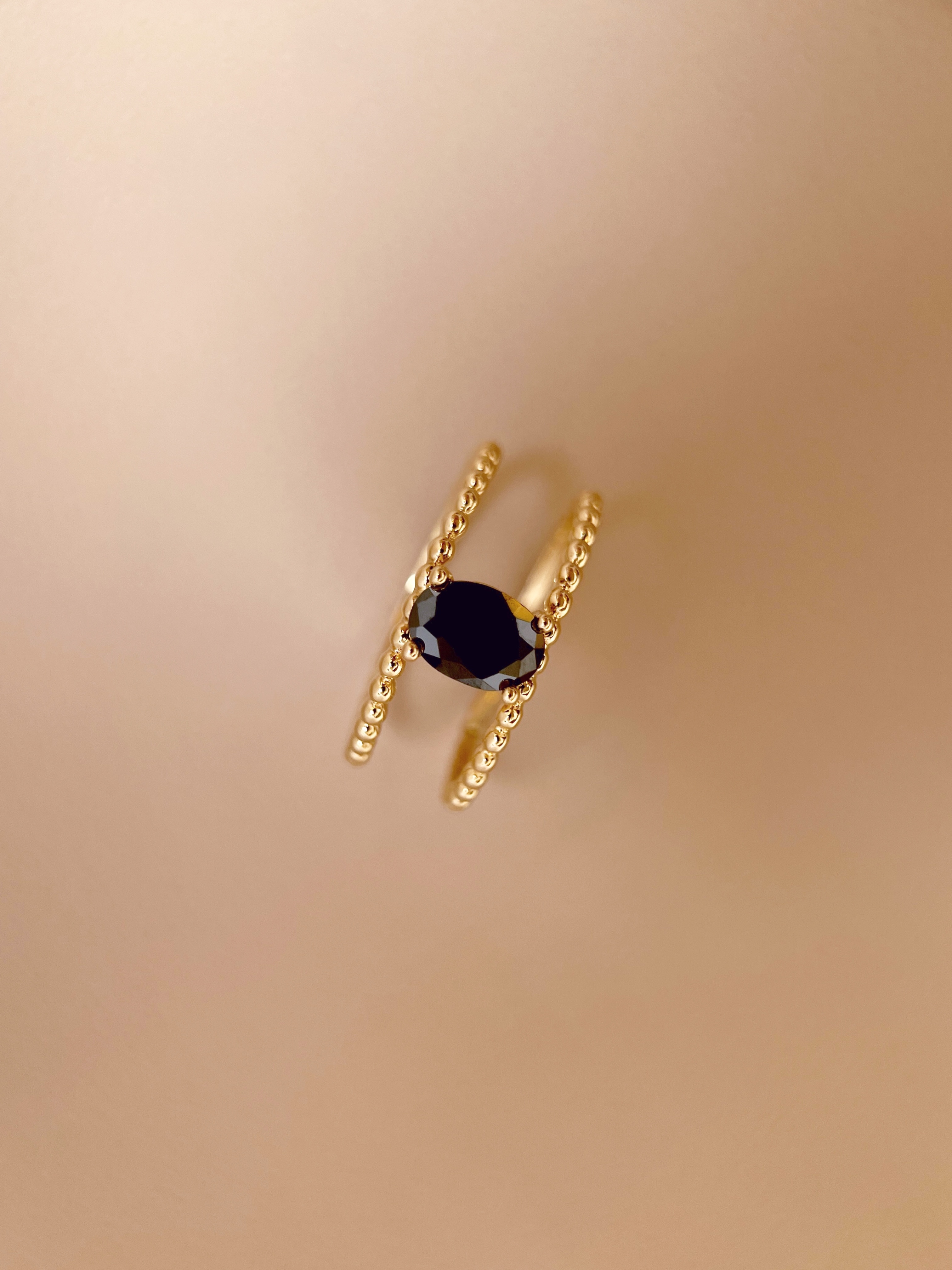 Double-Band Classic Black Onyx Ring