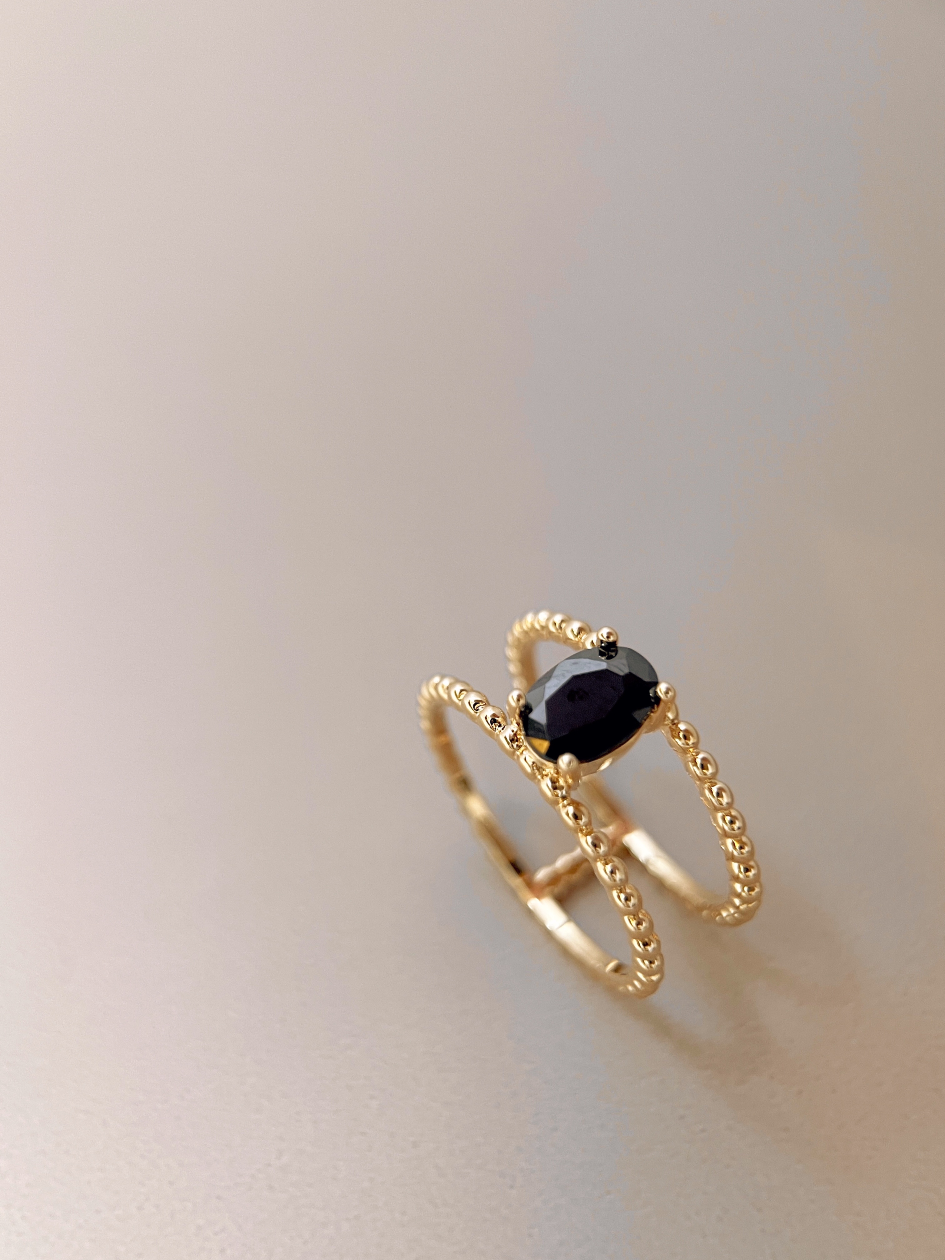 Double-Band Classic Black Onyx Ring