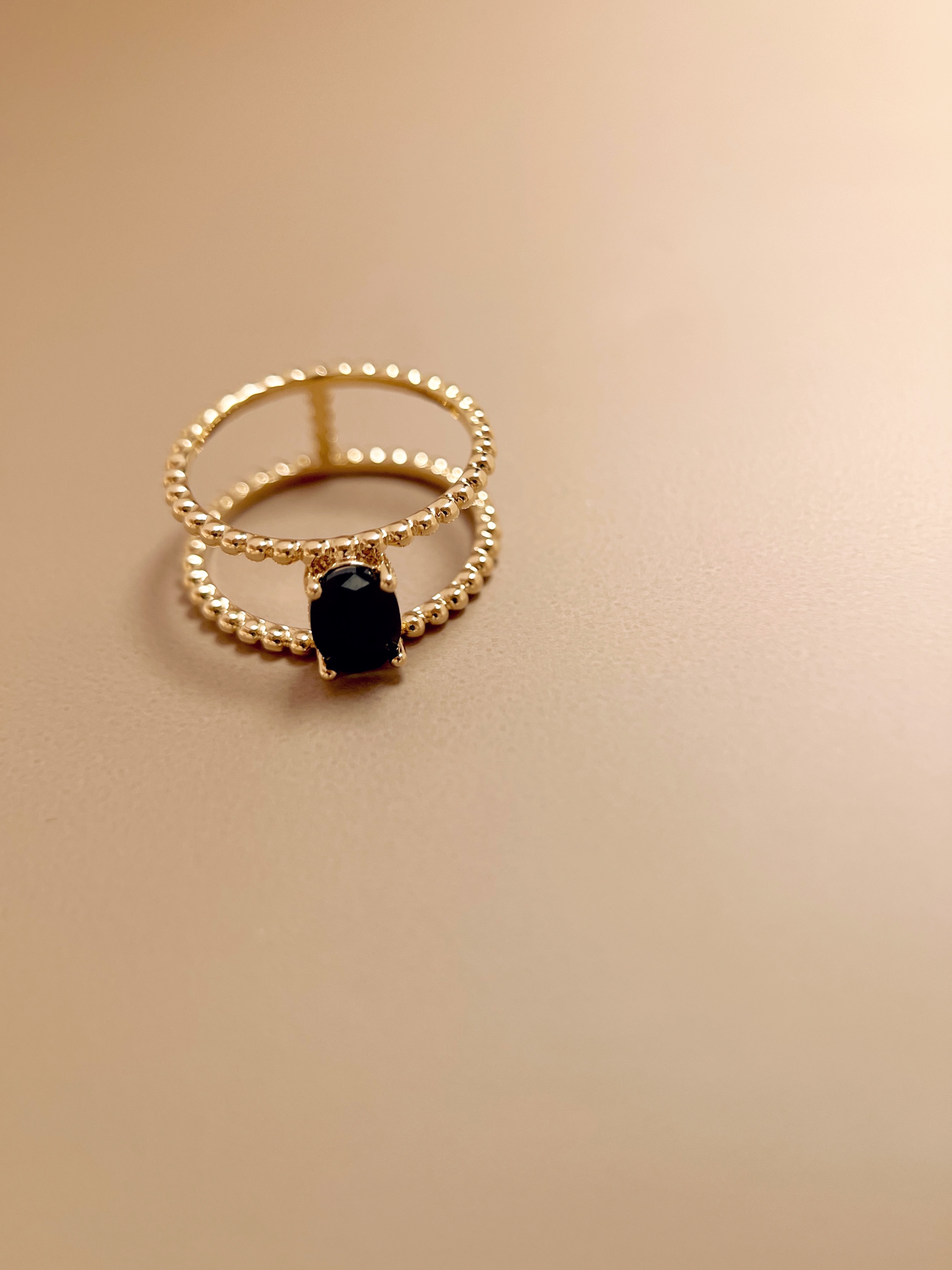 Double-Band Classic Black Onyx Ring