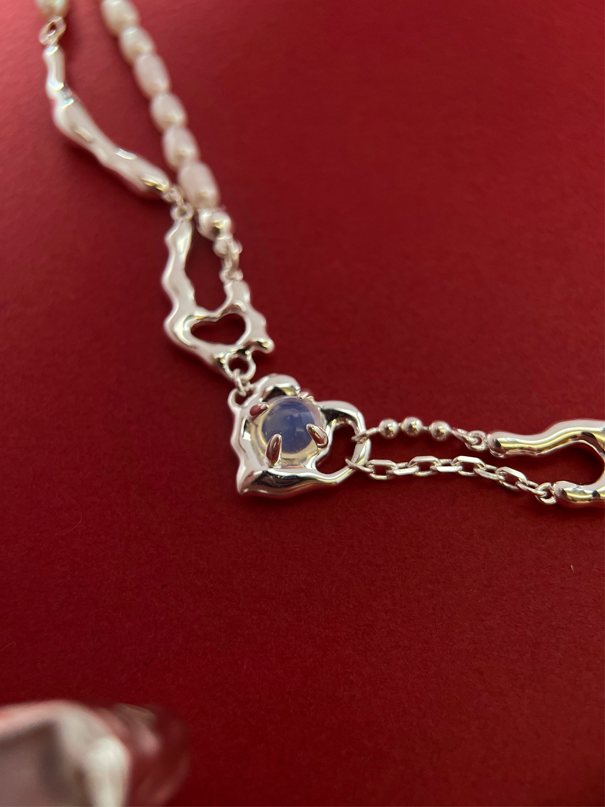 Lumen Ave | Sterling Silver Moonstone and Pearls Bracelet