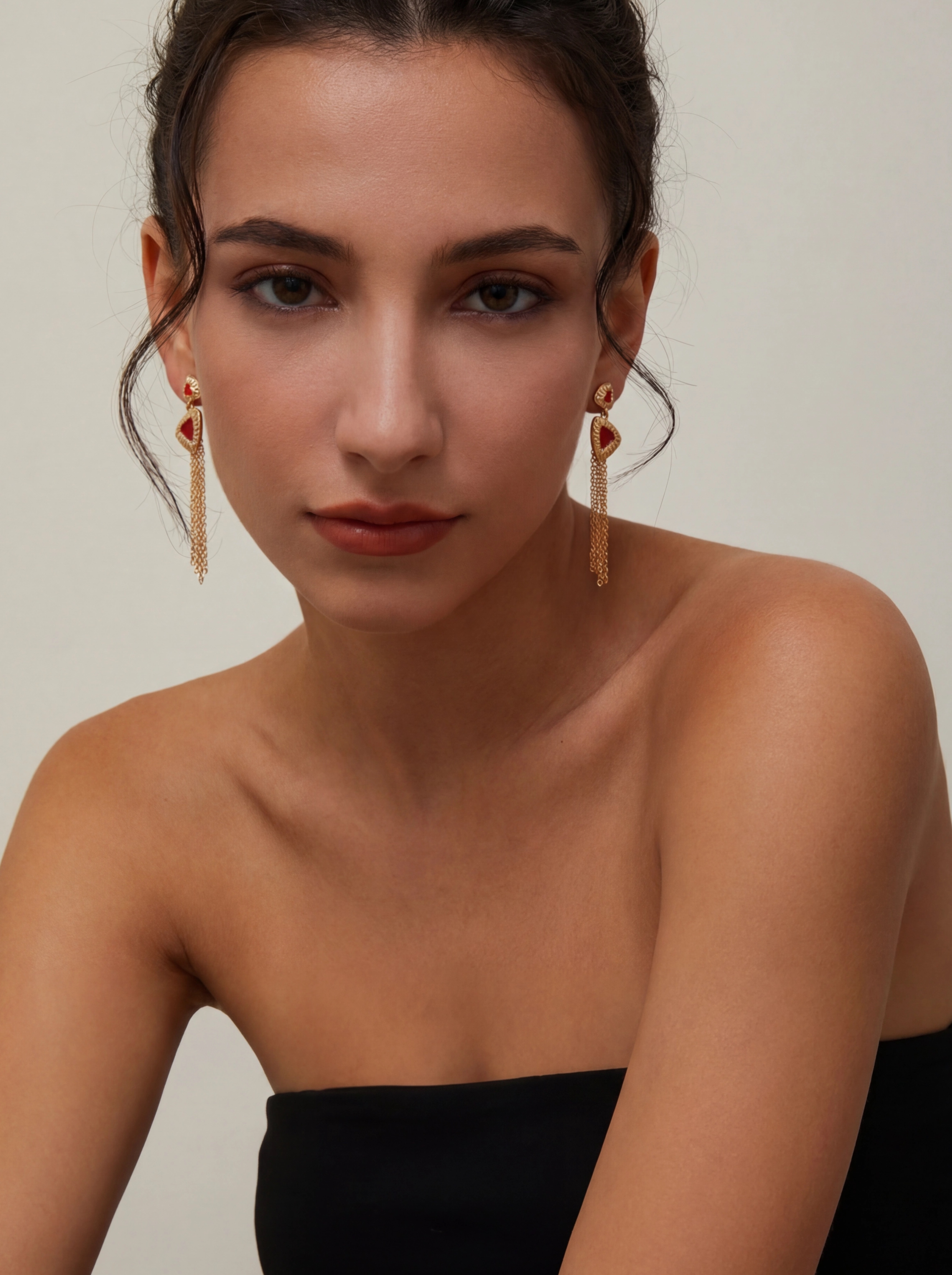 Red Tassel Long Earrings