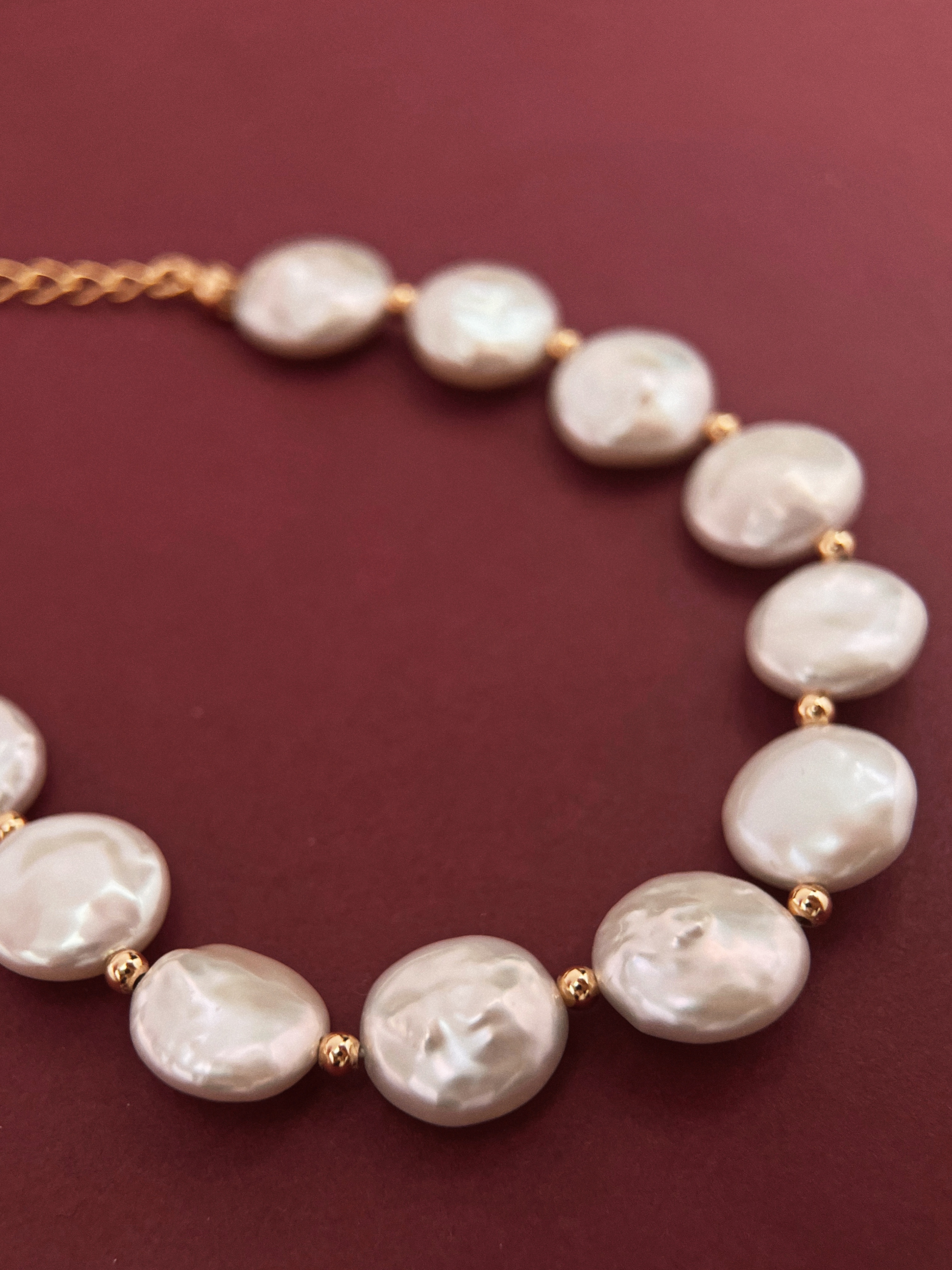 Button Baroque Pearl Bracelet