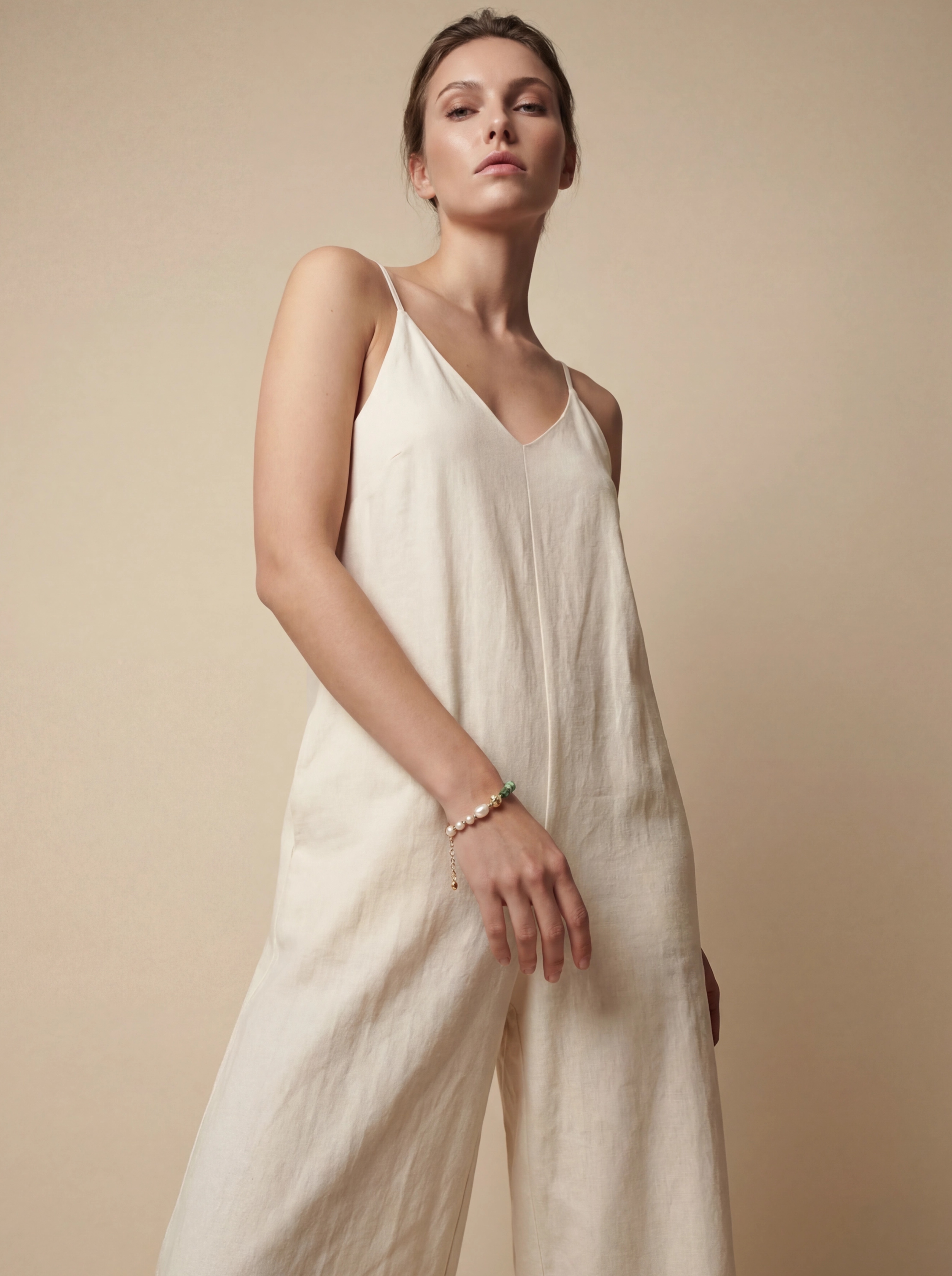 Pilgrim Trace | Gold Bracelet with Jade and Pearl