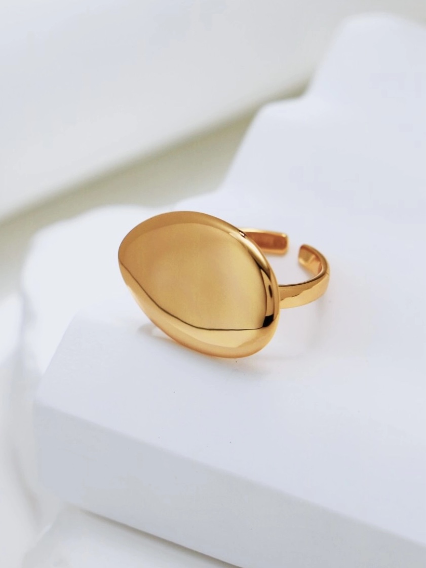 Minimal Gold Plain Open Ring