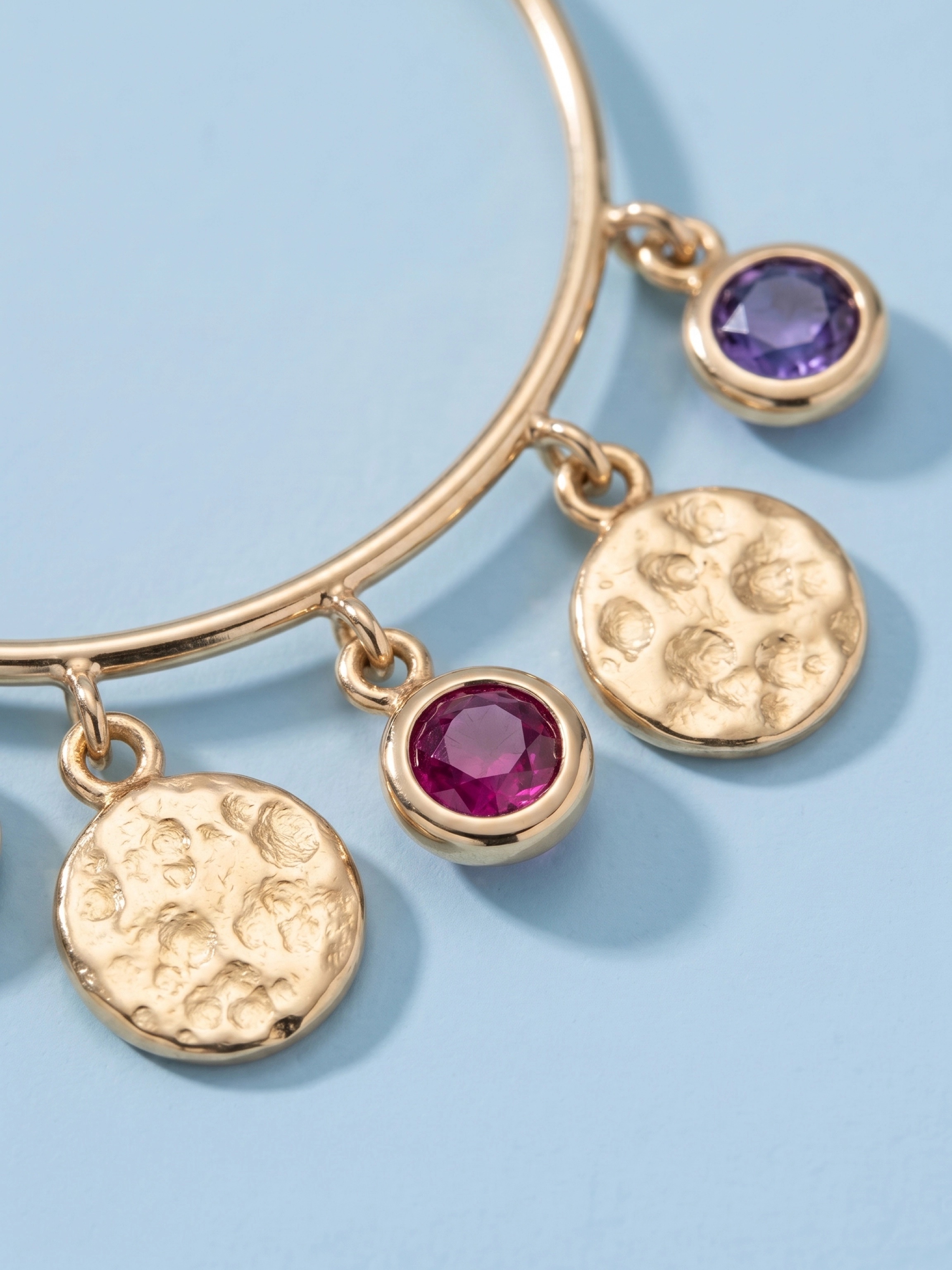Multi-Color French Moissanite Boucle Hoops