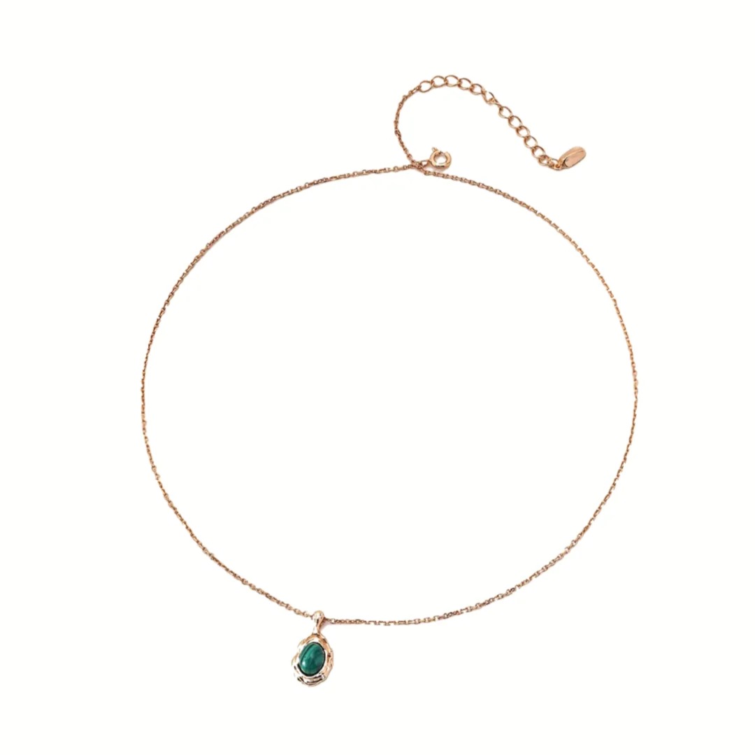 Heartseed｜Gold Pendant Malachite Necklace