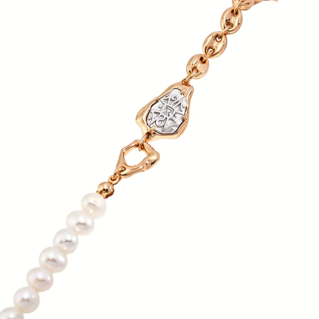 Aegis Chain | Pearl and Gold Chain Bracelet