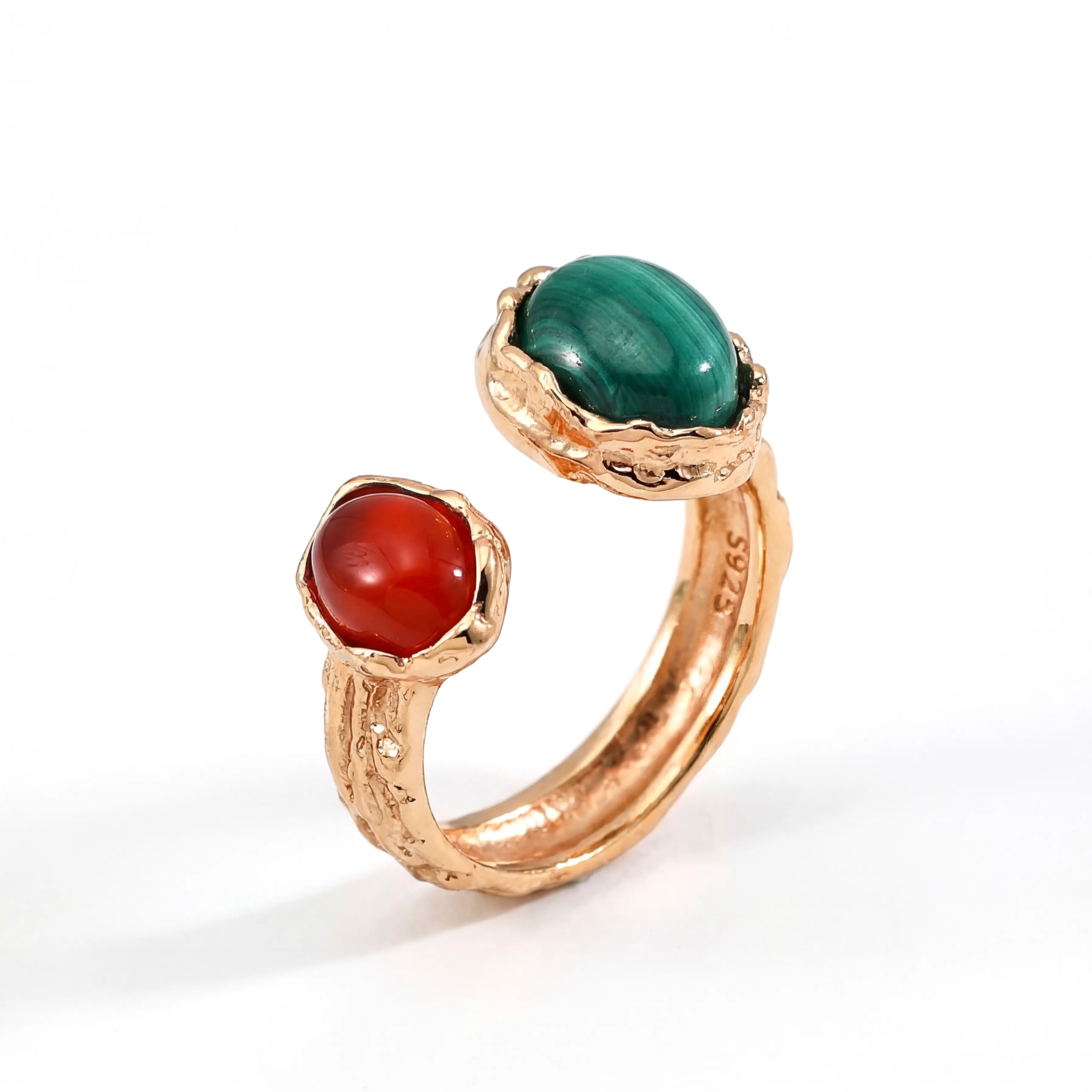 Duel of Flame  | Gold Open Ring Multi Gemstone