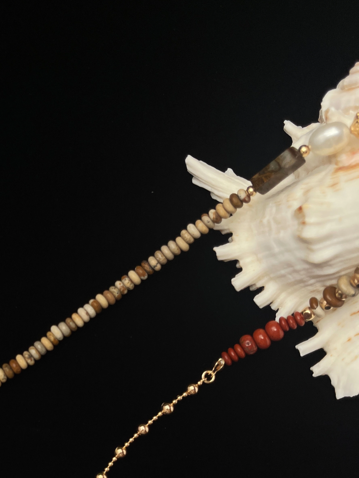 Terra Testamentum | Red Brown Multi Gemstone Pearl Beaded Necklace