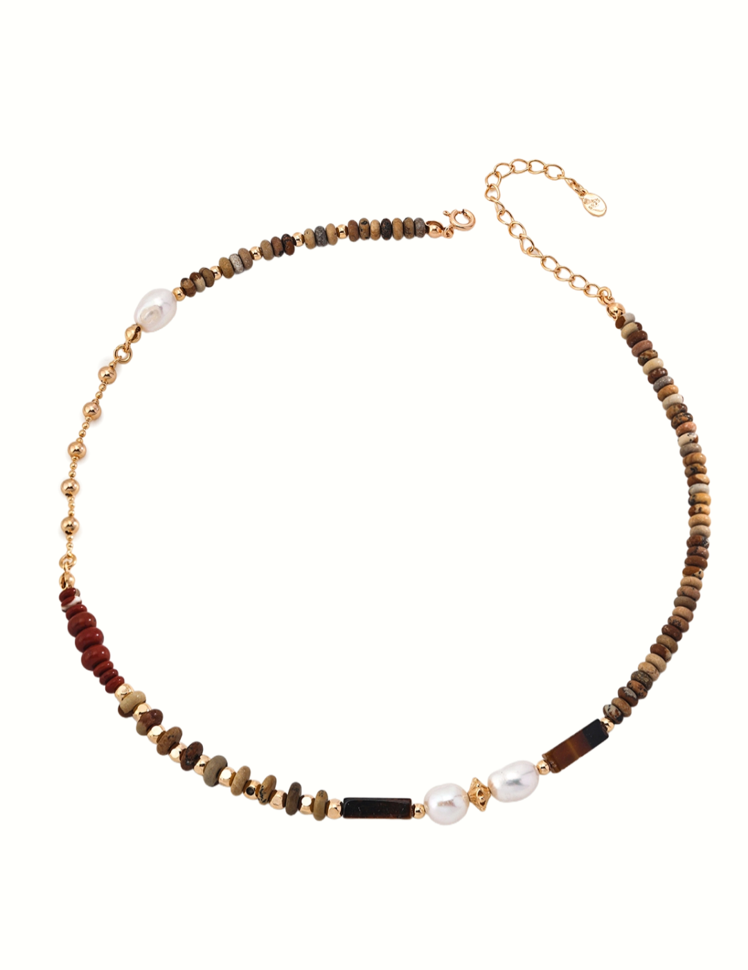 Terra Testamentum | Red Brown Multi Gemstone Pearl Beaded Necklace