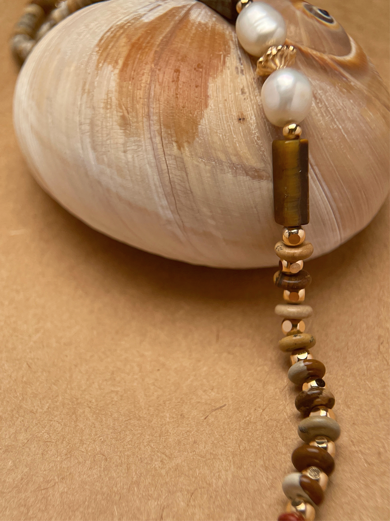 Terra Testamentum | Red Brown Multi Gemstone Pearl Beaded Necklace