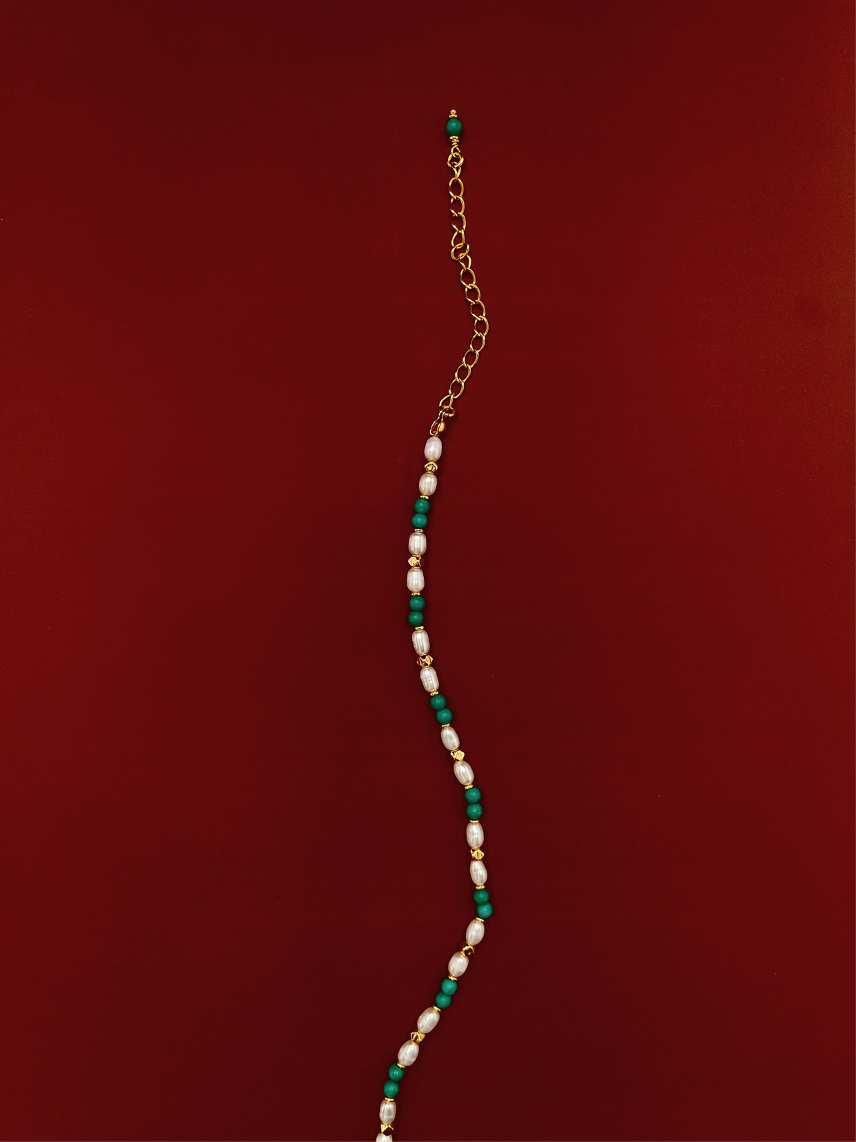 Aqua Hymn | Turquoise Necklace with Pearl and Gold