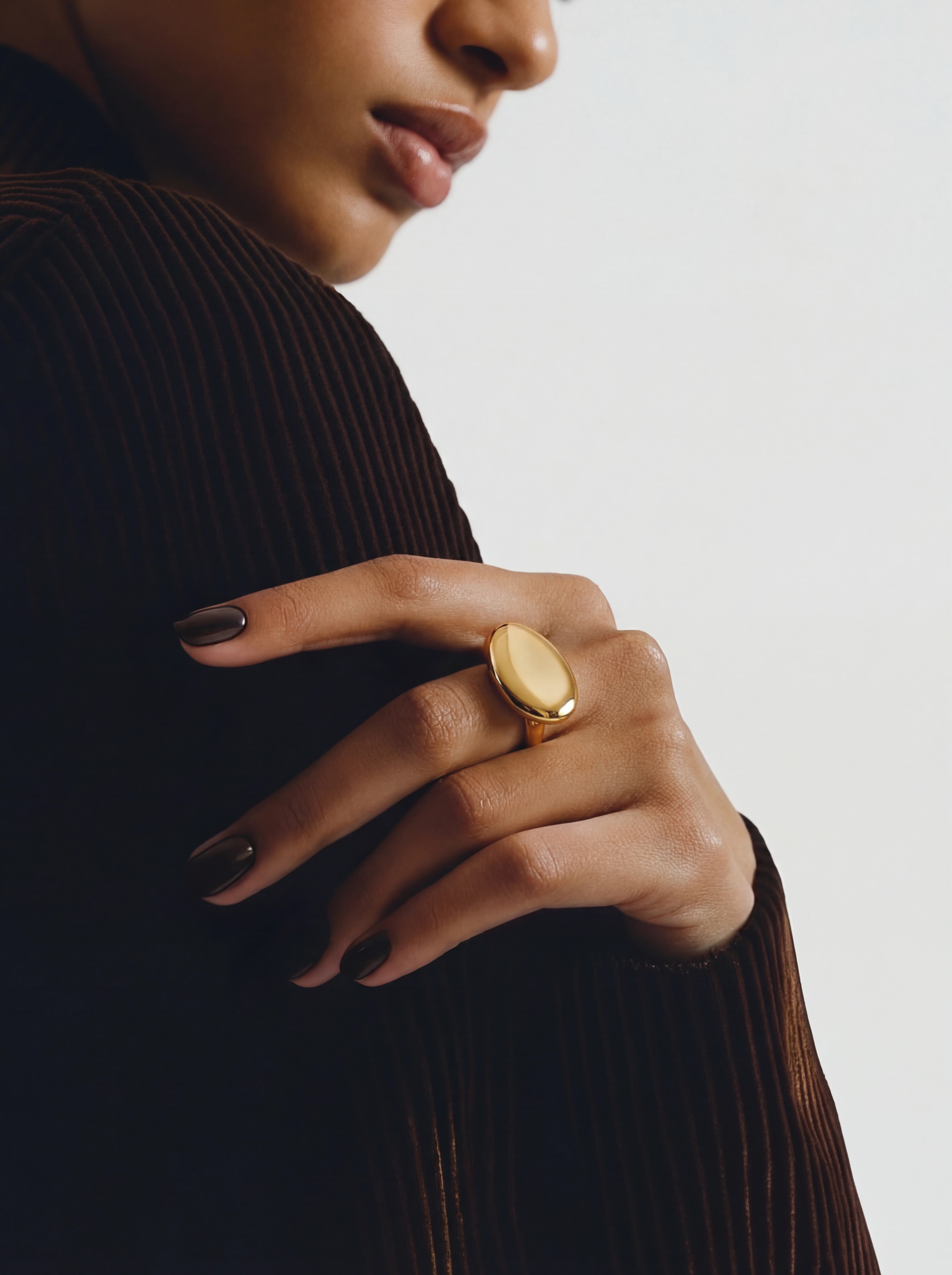 Minimal Gold Plain Open Ring