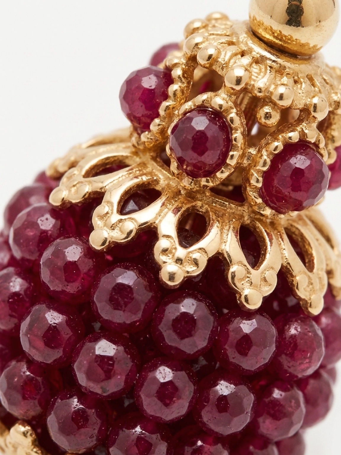 Red Garnet Vintage-style Dome Eardrops