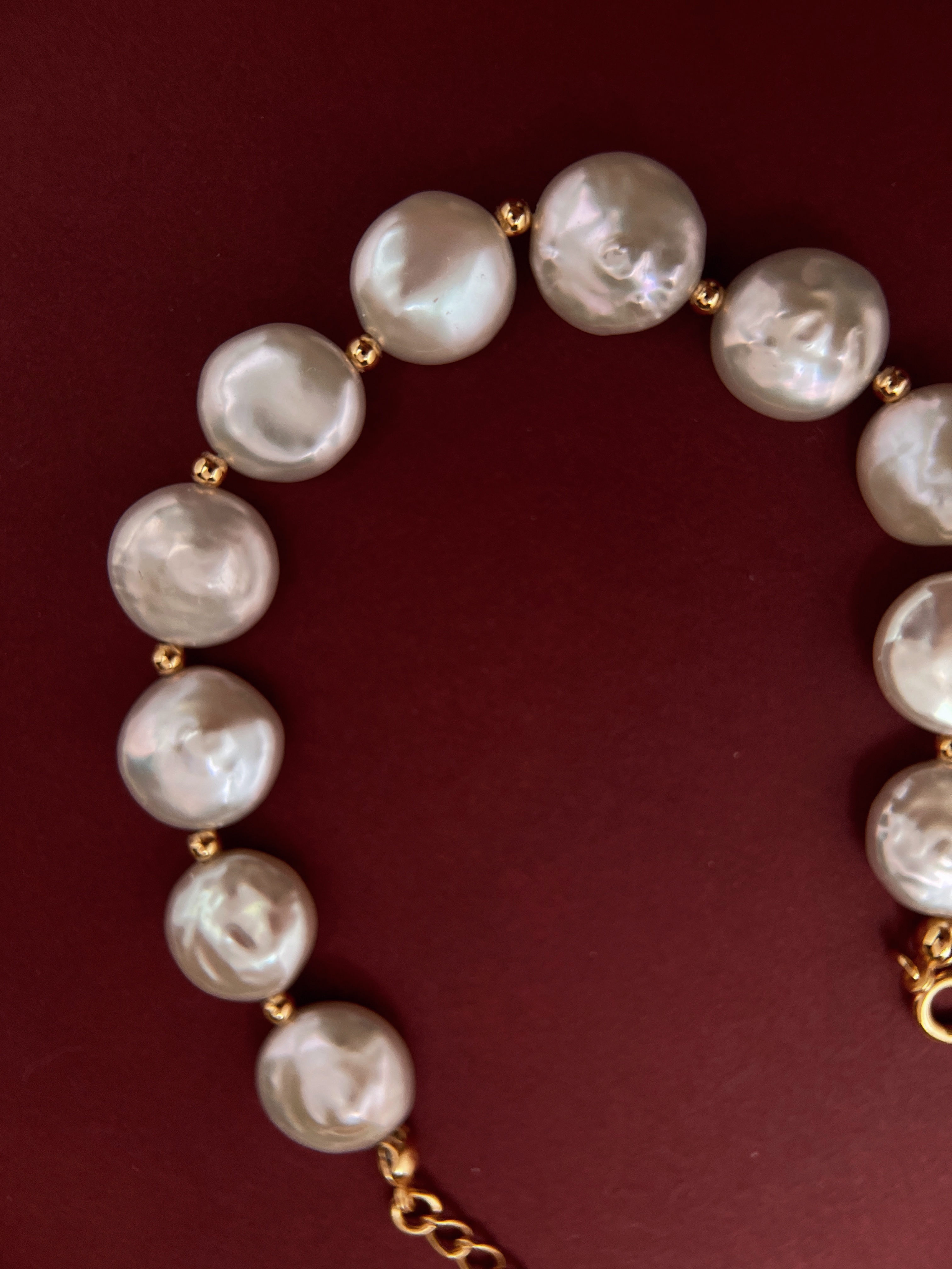 Button Baroque Pearl Bracelet