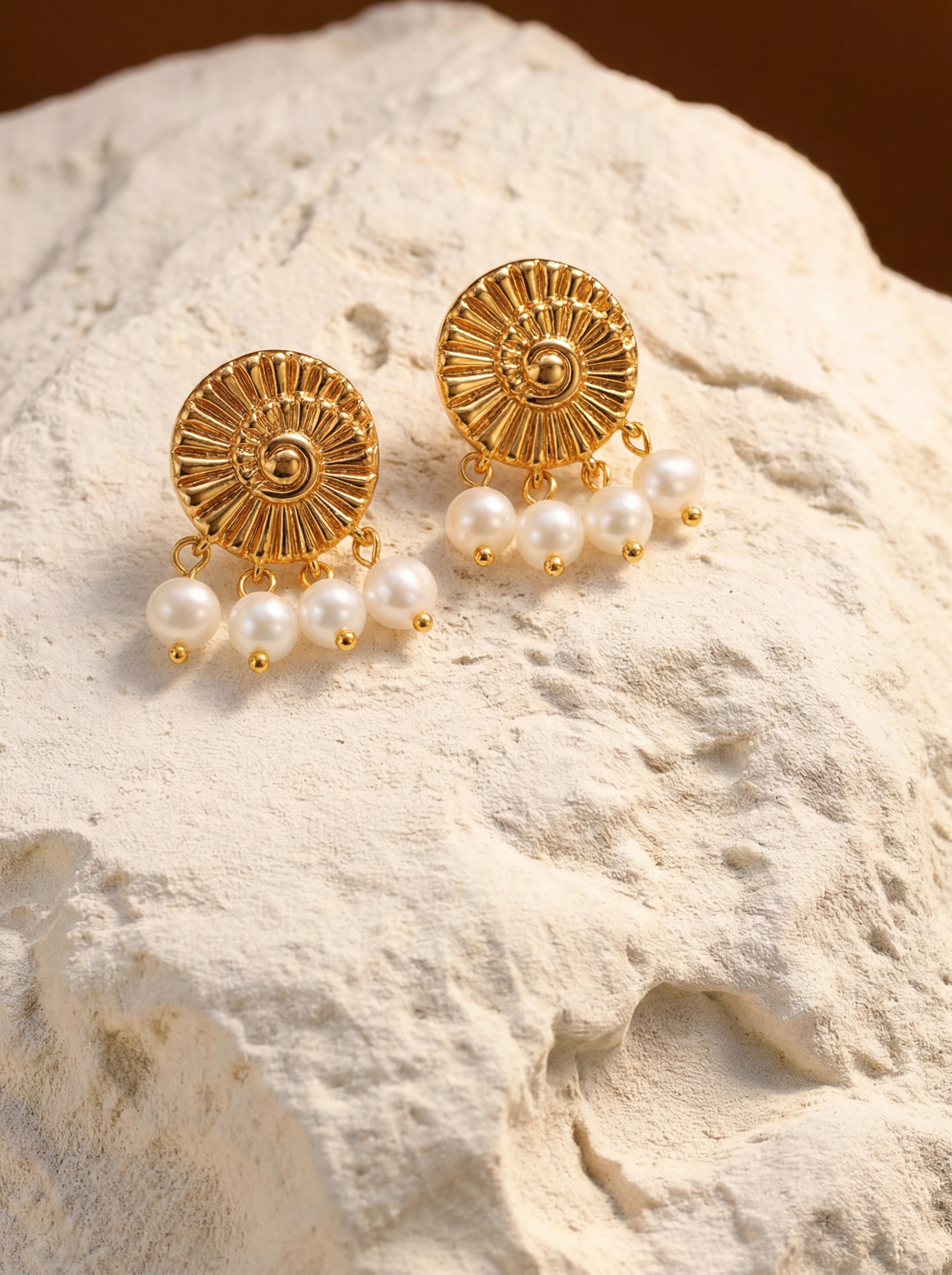 Sea Snail Pearl Earrings