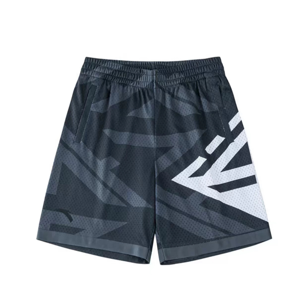 ANTA Celana Pendek Basket Pria Celana Pendek Olahraga Pria Hitam Rajut, Cepat Kering 852331301