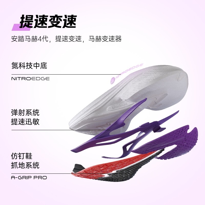 ANTA Mach 4 Sepatu Lari Wanita Sepatu Sneakers Sepatu Olahraga Running Shoes 1224A5583