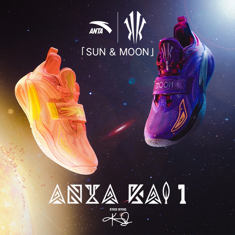 ANTA x Kyrie Irving KAI 1 SUN & MOON  Sepatu Basket Pria Anti-Selip Sepatu Sneakers Pria 1124D1113