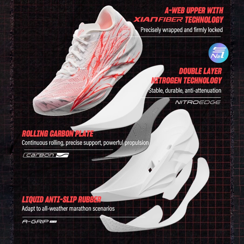 ANTA C202 6 HEARTBEAT Sepatu Lari Pria Sports Sneakers Men Running Shoes 1125B5575