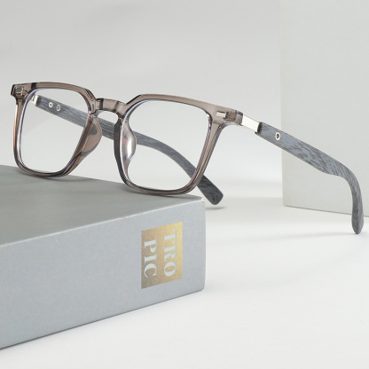 CLASSIC WOOD GRAIN LARGE FRAME ANTI-BLUE LIGHT READING GLASSES