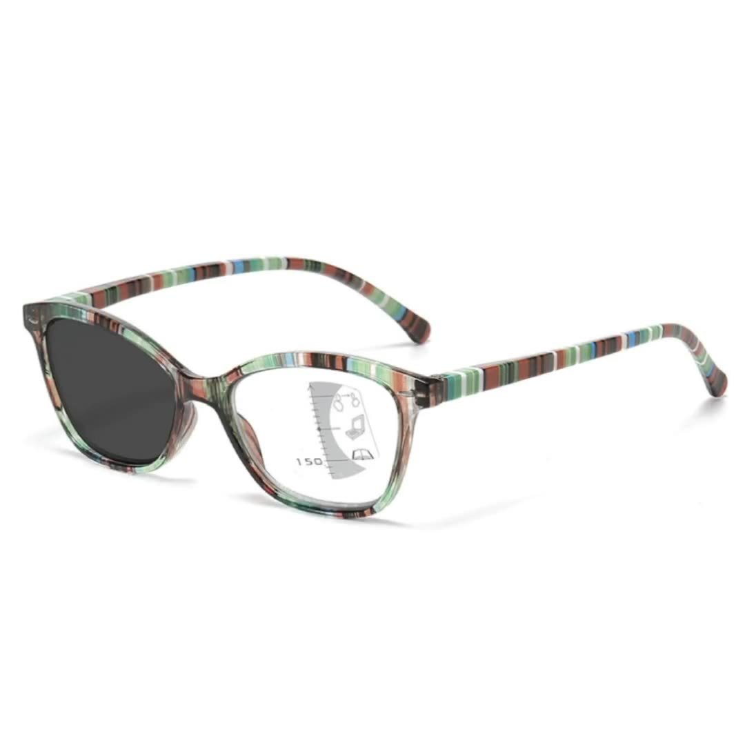 FASHIONABLE RAINBOW STRIPES ULTRA-LIGHT COLOR CHANGING READING GLASSES