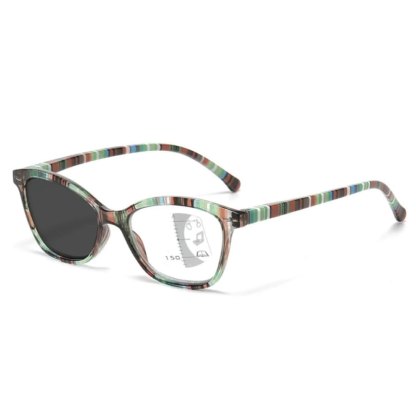 FASHIONABLE RAINBOW STRIPES ULTRA-LIGHT COLOR CHANGING READING GLASSES
