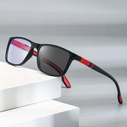 超軽量スタイリッシュ スクエアフレーム サイクリング用調光老眼鏡